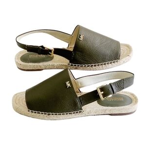 Michael Kors 6.5 Olive Green Espadrille Sandal Womens Shoes
